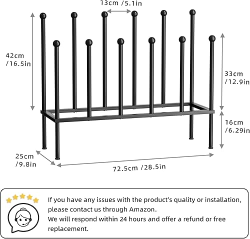 Miniatura 6 de Zapatero de pie  Estante de metal negro para botas, organizador de zapatos para dormitorio, armario, entrada, dormitorio, patio al aire libre,