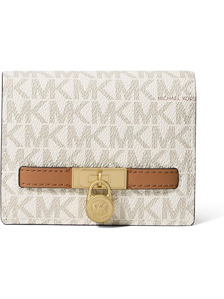 Beige Michael Kors Hamilton Moderne Small Compact Wallet
