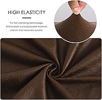 Vista 6 de FORCHEER Funda de banco para comedor de color marrón de 51-54 pulgadas de largo x 18 pulgadas, apariencia de cuero, funda elástica rectangular