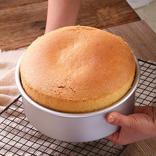 Miniatura 5 de Molde redondo para tarta de queso de 10 pulgadas, molde redondo de aluminio con parte inferior extraíble, molde de gasa de aluminio anodizado para