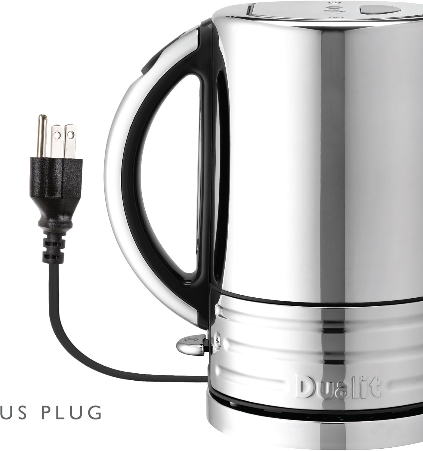 Dualit Design Series Kettle - 50.7 fl.oz - Stainless Steel Kettle with Black Trim - Rapid Boil and Patented Pure Pour Non-Drip Spout - Measuring Window with Cup Level Indicators