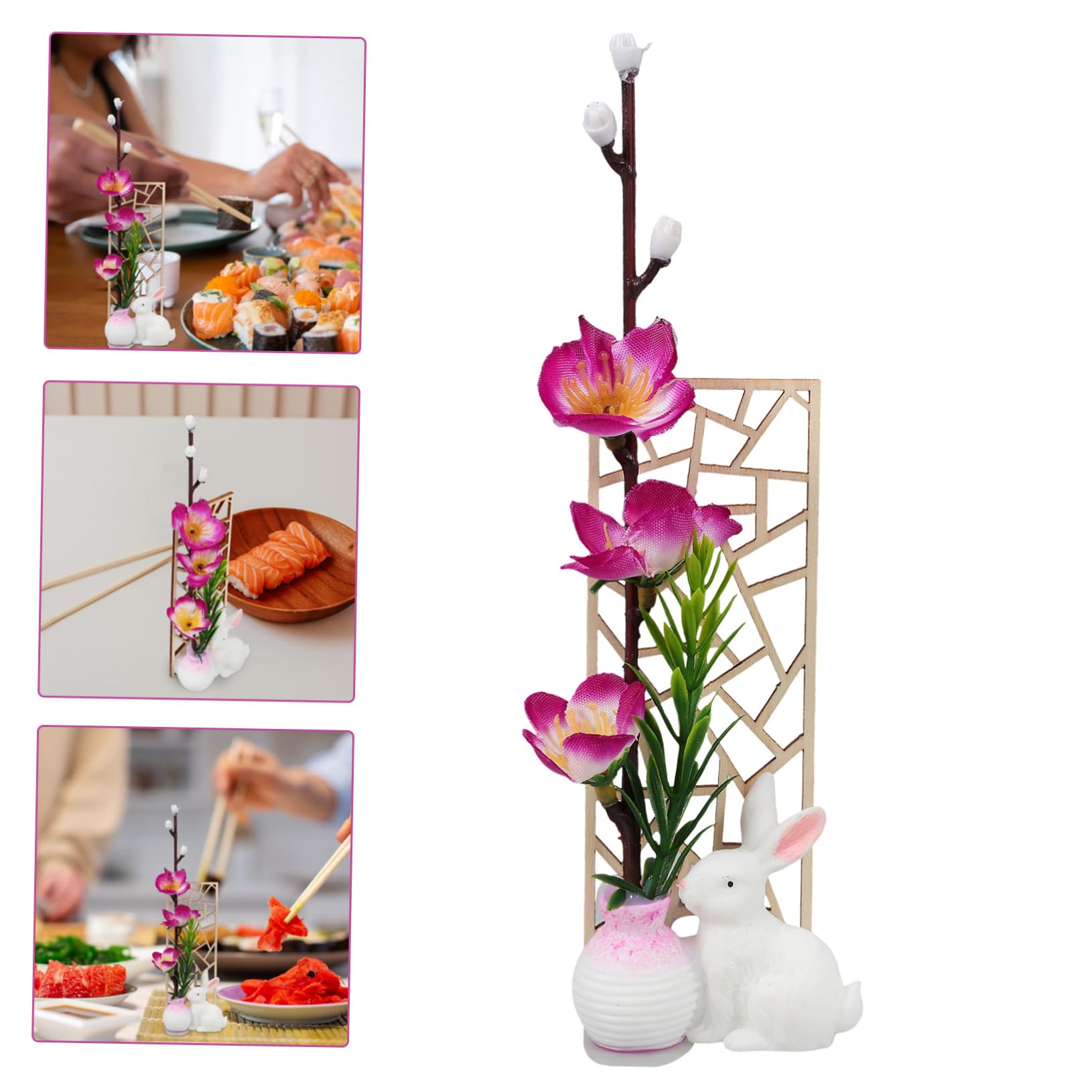 Cabilock 5 Piezas Presentación De Sashimi Decoración De Flores Artificiales Plato De Sashimi Flor Adorno De Plato Decoración De Plato De Sushi Plantas De Acuario Artificiales El Plastico