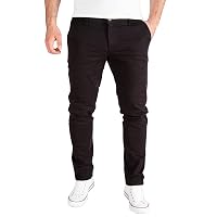 PITTMAN Derrick - Pantalone Chino da Uomo - Pantaloni Neri - Pantaloni Chino Uomo Stretch