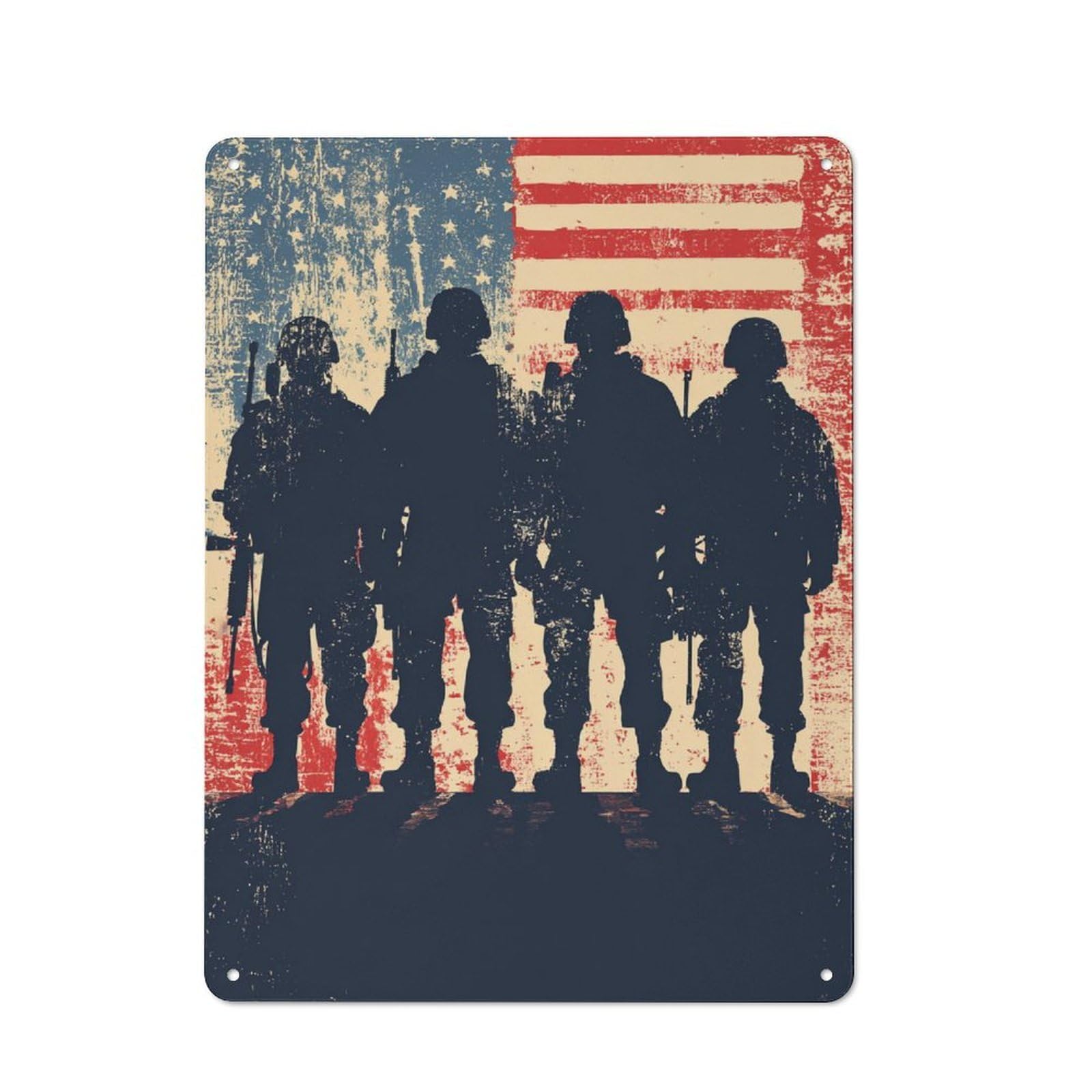 Junmoney Silent Defenders Tin Wall Plaque 40X30cm With For Living Room Wall, Gift For Feature Wall Decorators During The Christmas Season