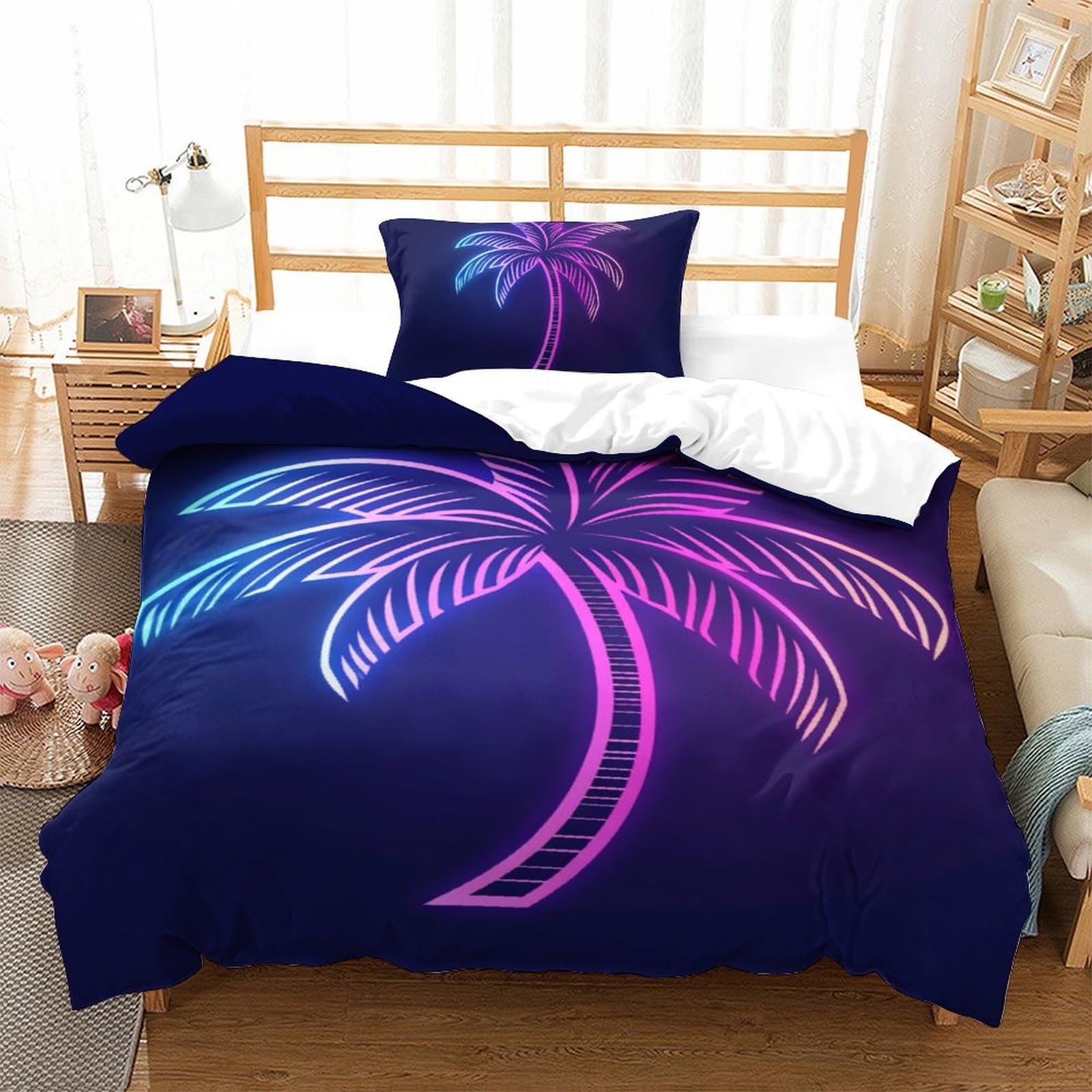 Parure de lit cocotier 3D housse de couette pour chambre ado