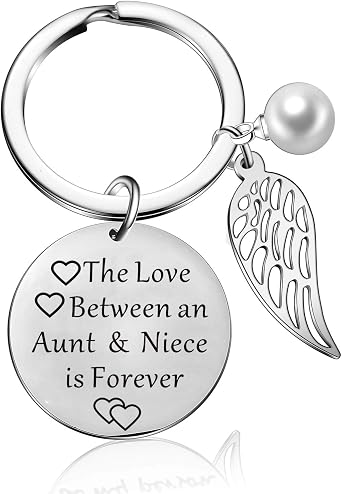 Malyunin Aunt & Nephew Keychain - The Love Between Aunt & Niece/Nephew Keyring - Birthday & Christmas Gifts
