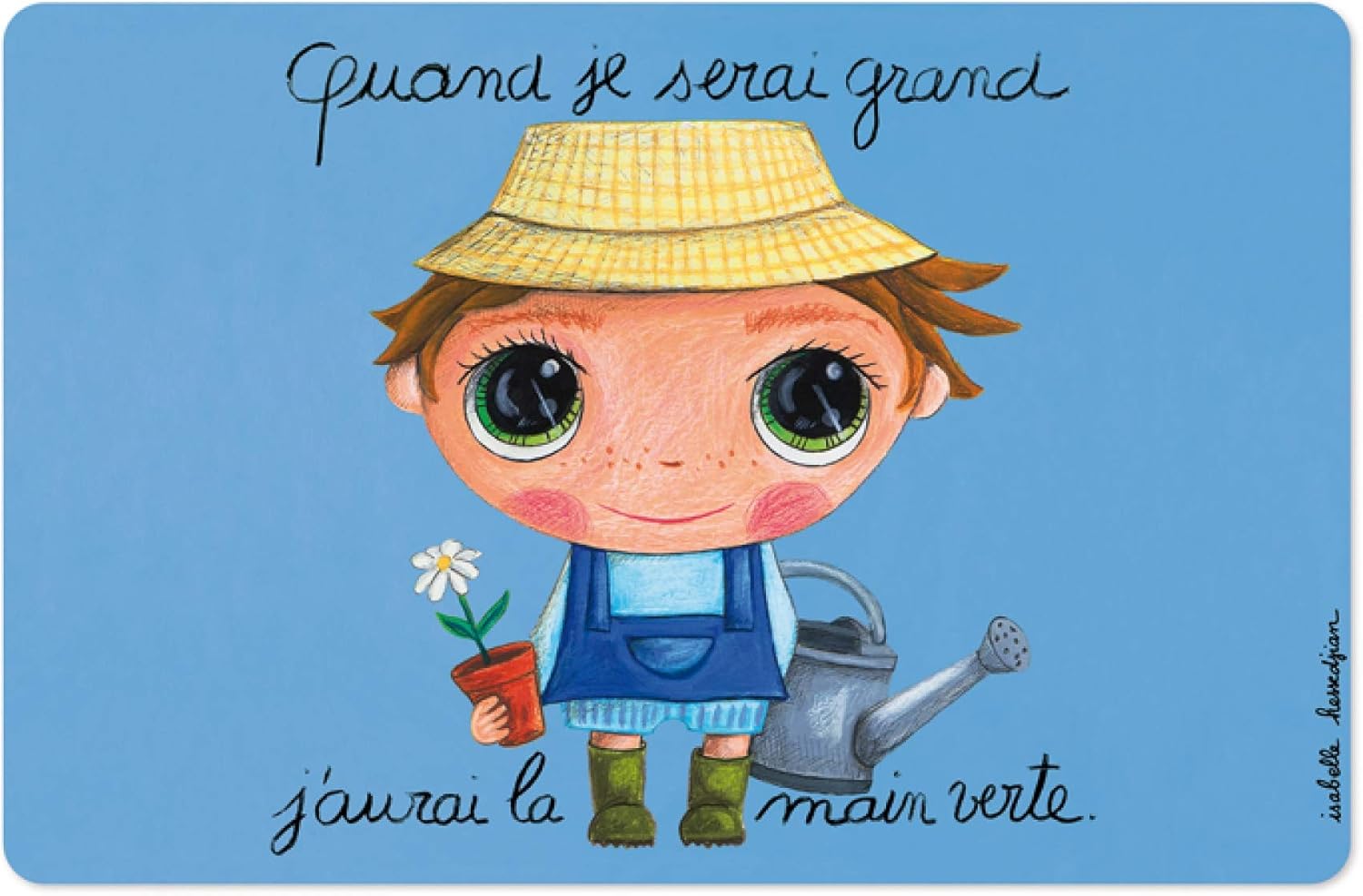 Label Tour Placemat (Boy) “Quand Je Serai Grand j’aurai la Main Verte