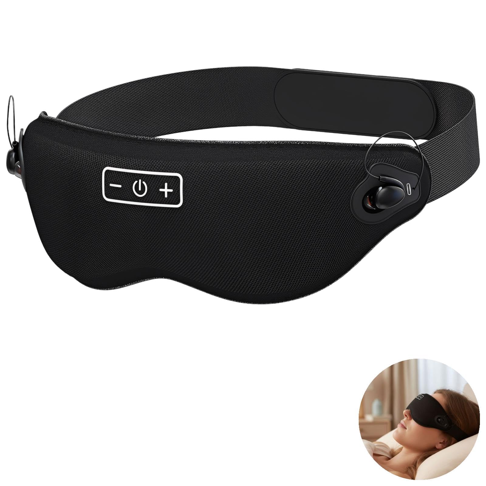 Cubierta inalámbrica 3D para dormir, auriculares inalámbricos para dormir con sombra de ojos de tela suave, auriculares que reducen el ruido para dormir de lado, 10.7 x 3.5 pulgadas