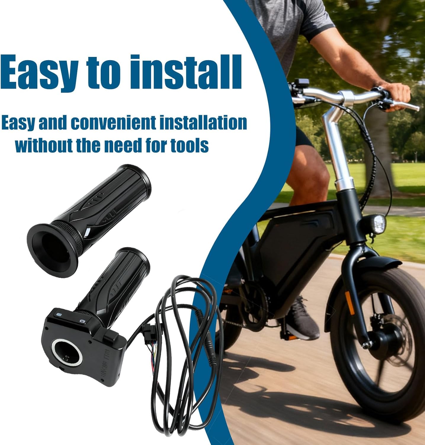 1 Pair KH-DX 36V Electric Bike Throttle Grip Fits for Jetson Bolt Pro for Jetson JX10Electric Bike for Atlas for Ancheer for Dyu D3F D2F C3 C4, with LCD Voltage Display and Cruise Controll Button