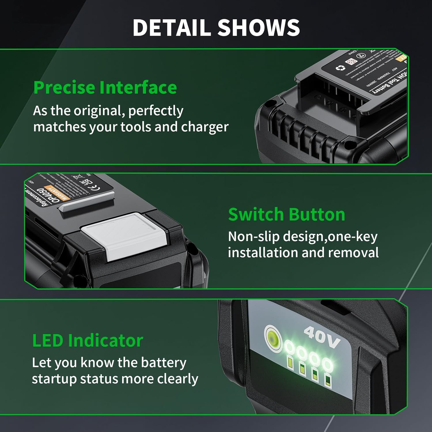 40V Battery 7000mAh Replacement for Ryobi 40V Battery, Compatible with Ryobi Battery OP4050 OP40601 OP4026 OP4030 OP4040 OP4050A, High Capacity Lithium Ion Battery Replacement for Ryobi 40V Tool