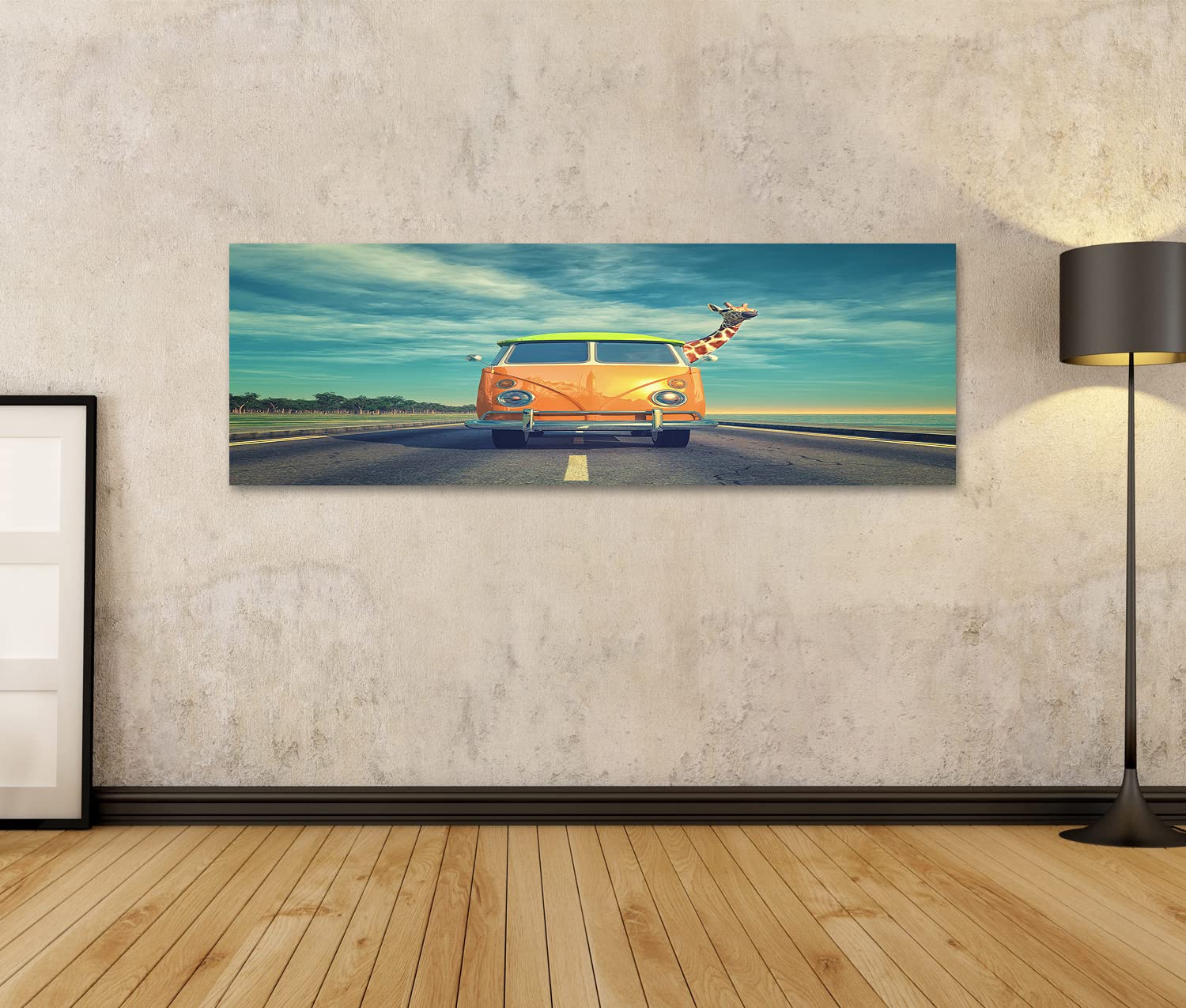 Islandburner Quadro Giraffa Africana Su Tela - Alta Qualit&agrave;, 4 Pezzi 150x80 Cm, Decorazione Murale Moderna