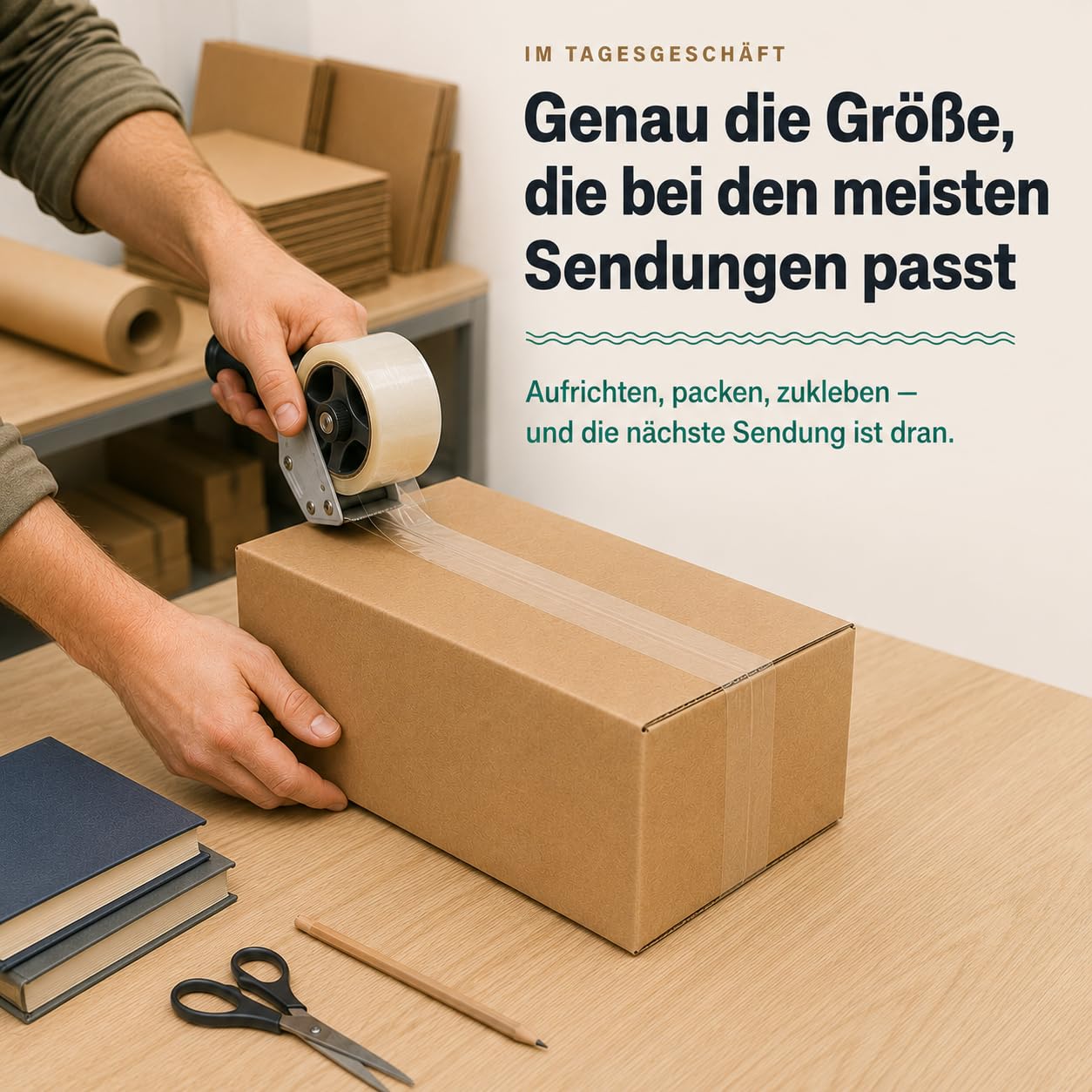 GiDeli Versandkartons Klein 25x20x15 cm - Kartons für den Versand, 60 Stück - 5-lagige Wellpappe, BC-Welle, FEFCO 0201 - Braun unbedruckt - Flach gestapelt, für Bücher, Kleidung, Tassen - Recycelbar