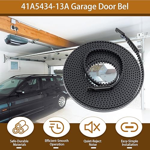 Miniatura 7 de Correa de transmisión 41A5434-13A, correa de apertura de puerta de garaje de 257 pulgadas 41A5434-13 para puertas de garaje de 8 pies de alto,