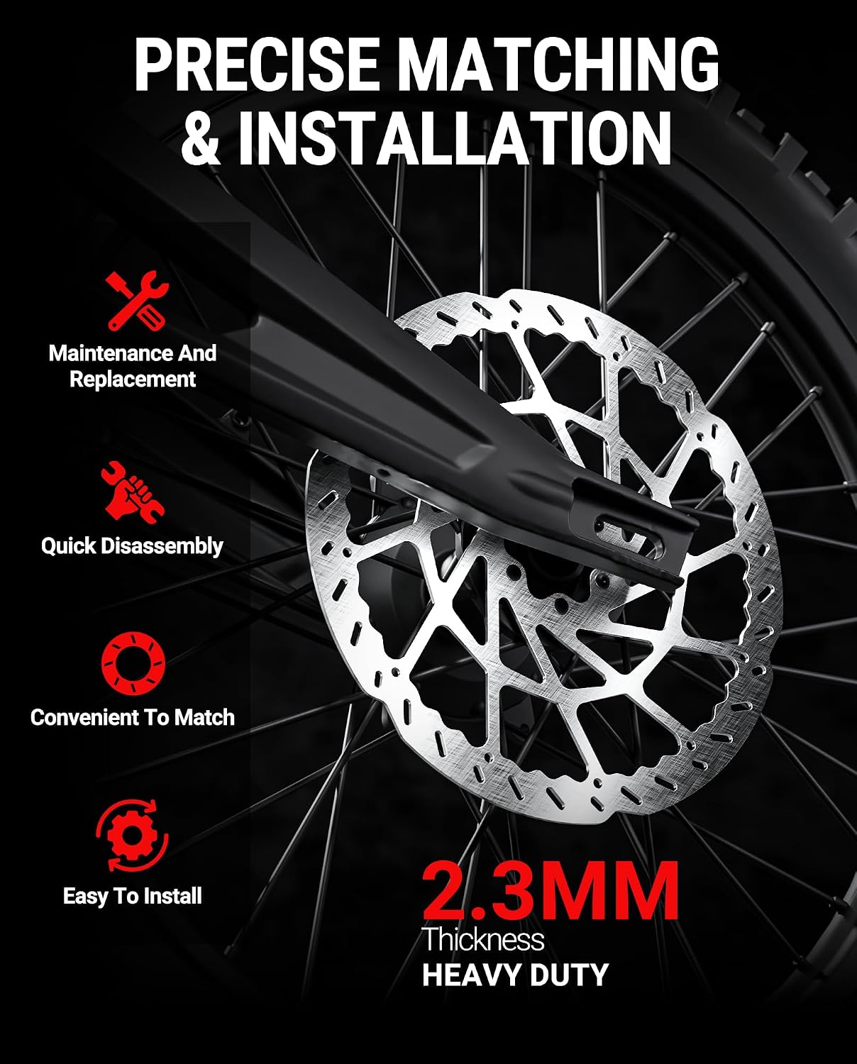 Disc Brake Rotor(250mm),Stainless Steel MTB Brakes Rotors with 6-Hole,Thickness 2.3mm,for Talaria Sting R MX3,MX4,Sur-Ron Light Bee X LBX,Segway X160/X260,79Bike Falcon M/E Ride Pro-SS (1 Set)