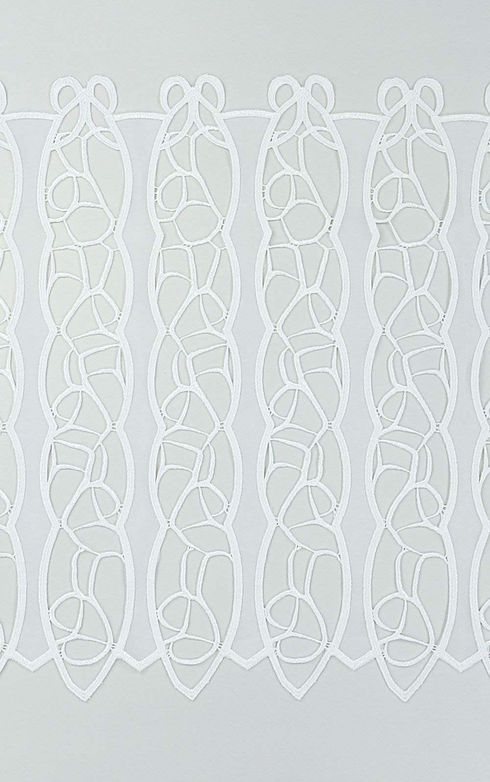 Plauener Spitze Scheibengardine Loop (Bx H) 121,5cm * 47cm weiß/Weiß