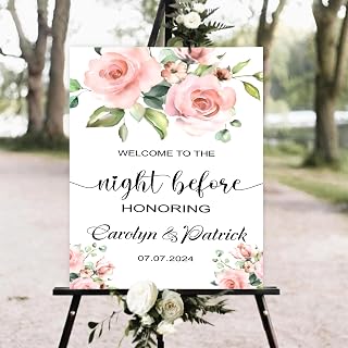 Printable Rehearsal Dinner Welcome Sign Template, Blush Floral, Wedding Rehearsal Welcome Sign, The Night Before Welcome Sign, Wedding Eehearsal Dinner Decorations