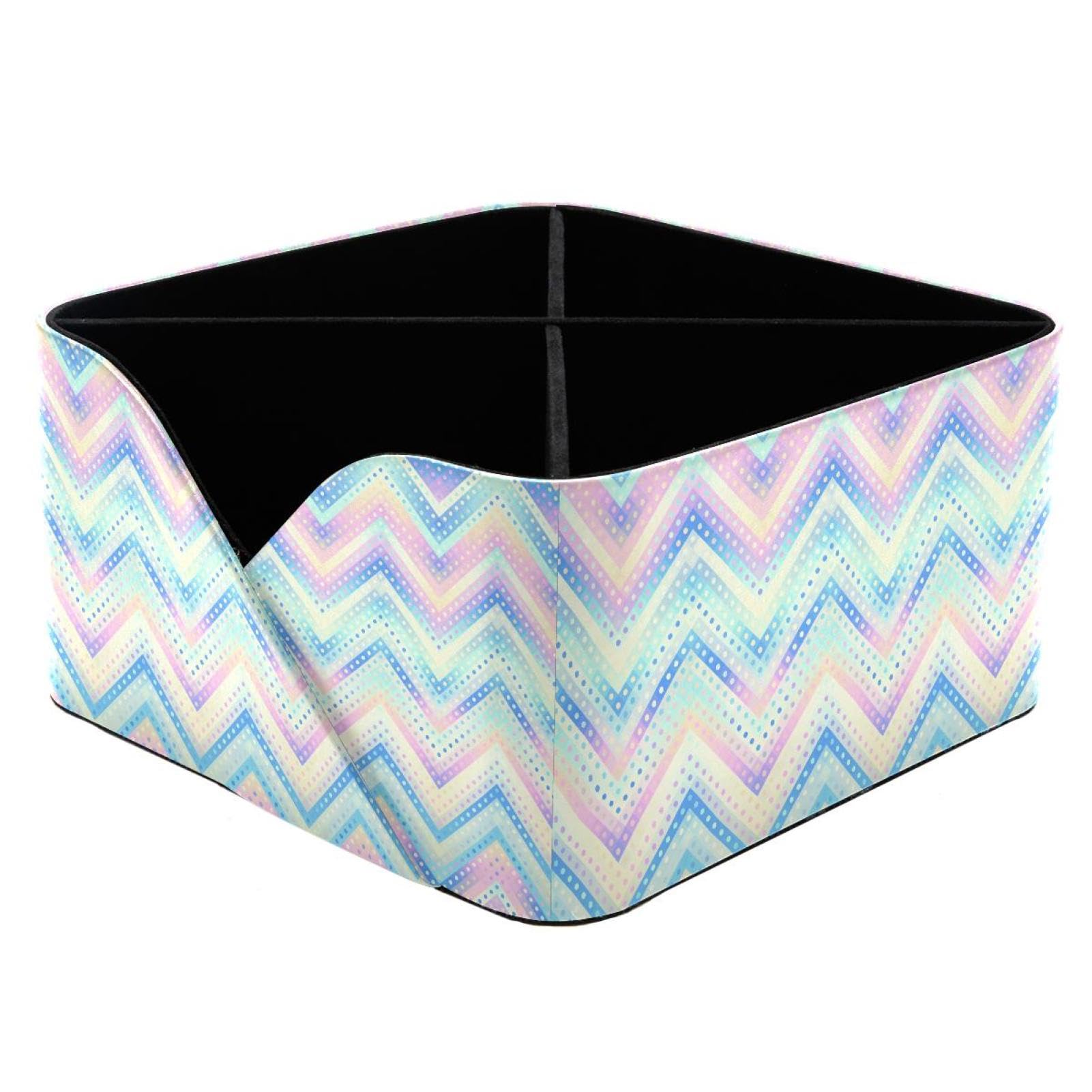 KengjuTesu Abstract Geometric Polka Dot Pattern Desktop Organizer Pen Holder, Rectangular Pencil Cup for Office, Study and Makeup Stations