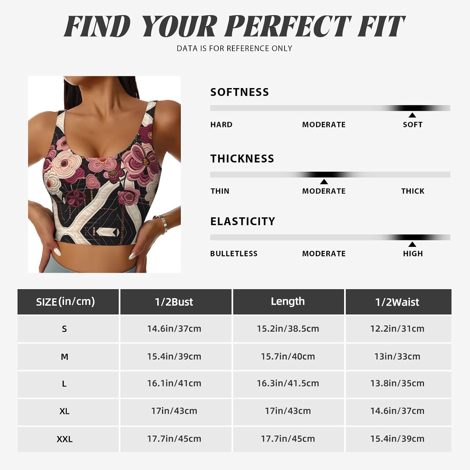 Detailed Flowers Women's Sports Bras - High Support Workout Tops for Women, Yoga Sports Bra, Bralettes with Support