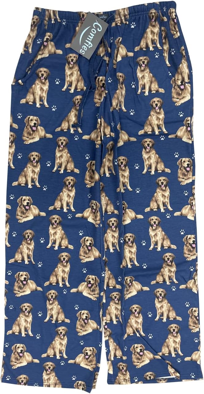 ComfiesPet Lover Pajama Pants – New Cotton Blend - All Season - Comfort Fit Lounge Pants for Women and Men - 27 Breeds Available