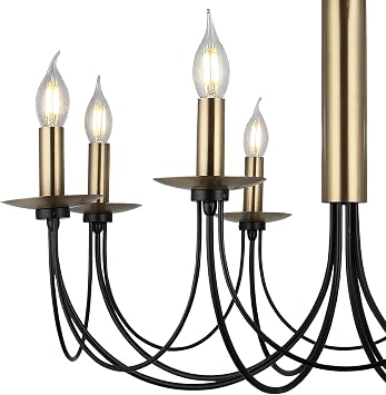 Lucea Dofa 8-Piece Vintage Black Chandelier 8 X E14