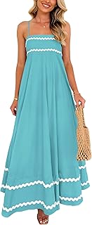 Women's 2026 Summer Flowy Maxi Dress Casual Sleeveless Spaghetti Strap Ruffle Beach Long Dresses