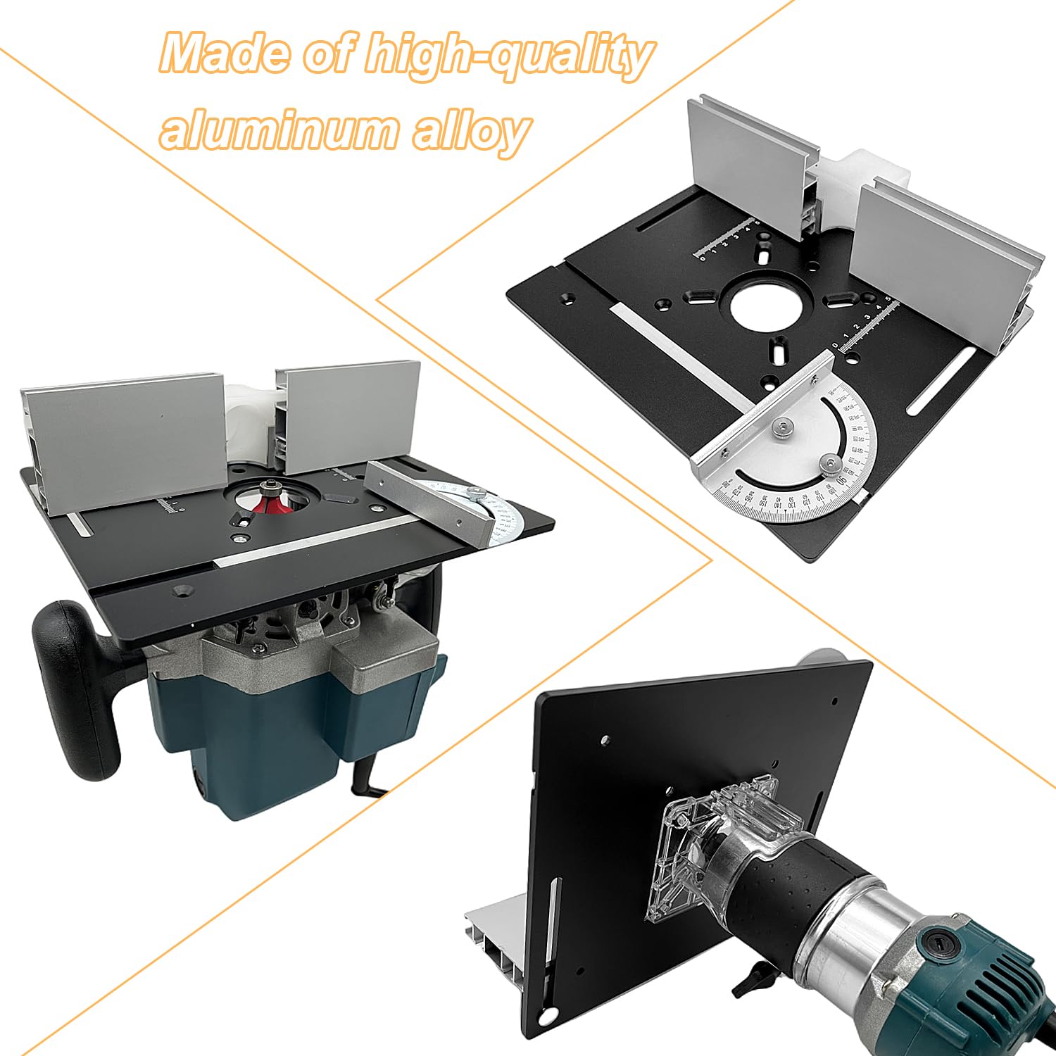 Kit défonceuse Sur Table Aluminium, 65 mm De DiamèTre Défonceuse Sous Table Routeur Lift, Table Défonceuse Kit pour Rainures Et Bordures De Table