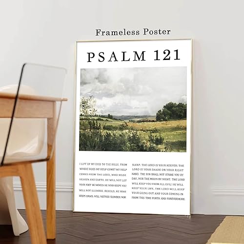 Vista 18 de Arte de pared de acuarela de Jesús, pintura en lienzo cristiano, imágenes de las Escrituras, decoración de pared, póster con versículos bíblicos