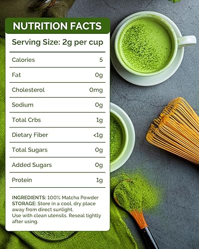 Miniatura 2 de Polvo de té verde matcha de grado ceremonial orgánico para té y lattes de calidad de café, vegano y sin gluten, 1.06 onzas
