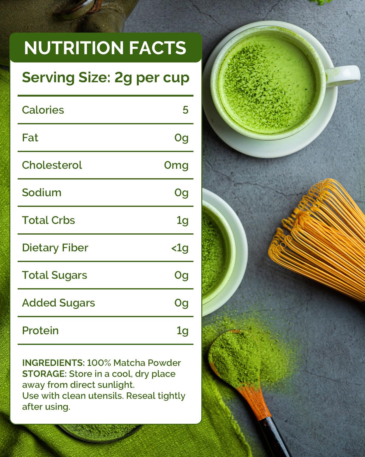 Organic Ceremonial Grade Matcha Green Tea Powder for Cafe Quality Tea Lattes Vegan Gluten-Free 1 06OZ — view 2