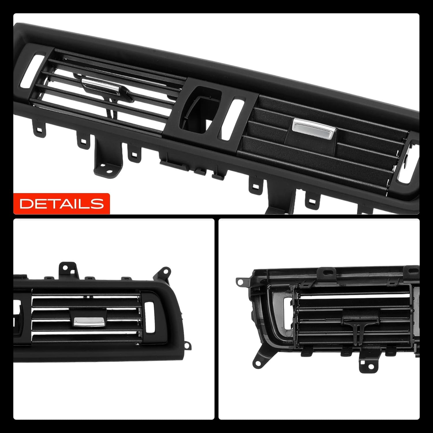 A-Premium Air Dash Center Vent Compatible with BMW F10 Series 520i 2014-2016, 528i xDrive 2010 2012-2016, 530i 2010 2012-2013, 535d xDrive, 535i GT xDrive, 535i xDrive, 550i xDrive, Black
