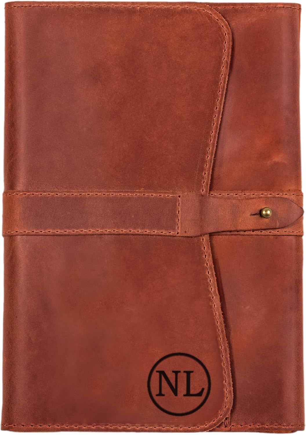 100% Genuine Leather Journal Engraved Name or Initials – Crafted in USA – Personalized Gift for Business, Travel, College, Work – Refillable Lined Pages Notebook for Writing – Journal for Men & Women
