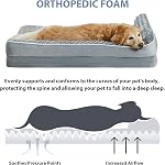 BFPETHOME Lits pour chiens orthopédiques pour grands chiens - lit de canapé imperméable avec couverture lavable amovible, grand lit de chien avec doublage imperméable et fond non patiné, lit pour petits chiens