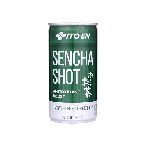 Ito En Sencha Shot, Japanese Green Tea, 6.4 Ounce (Pack of 30), Unsweetened, Zero Calories