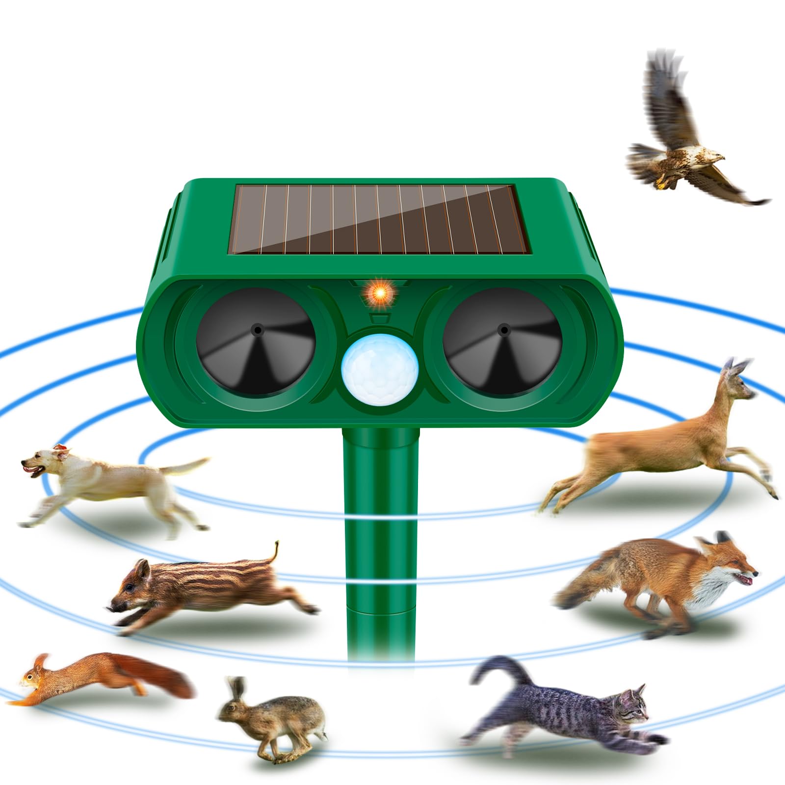 Squirrel Repeller Outdoor, Ultrasonic Cat & Deer Repellent with PIR Sensor | Waterproof Rabbit Repellent Ultrasonic Animal Repeller with Flashing Light Effective to Repel Rabbits,Dogs,Coyotes,Raccoons-image-37