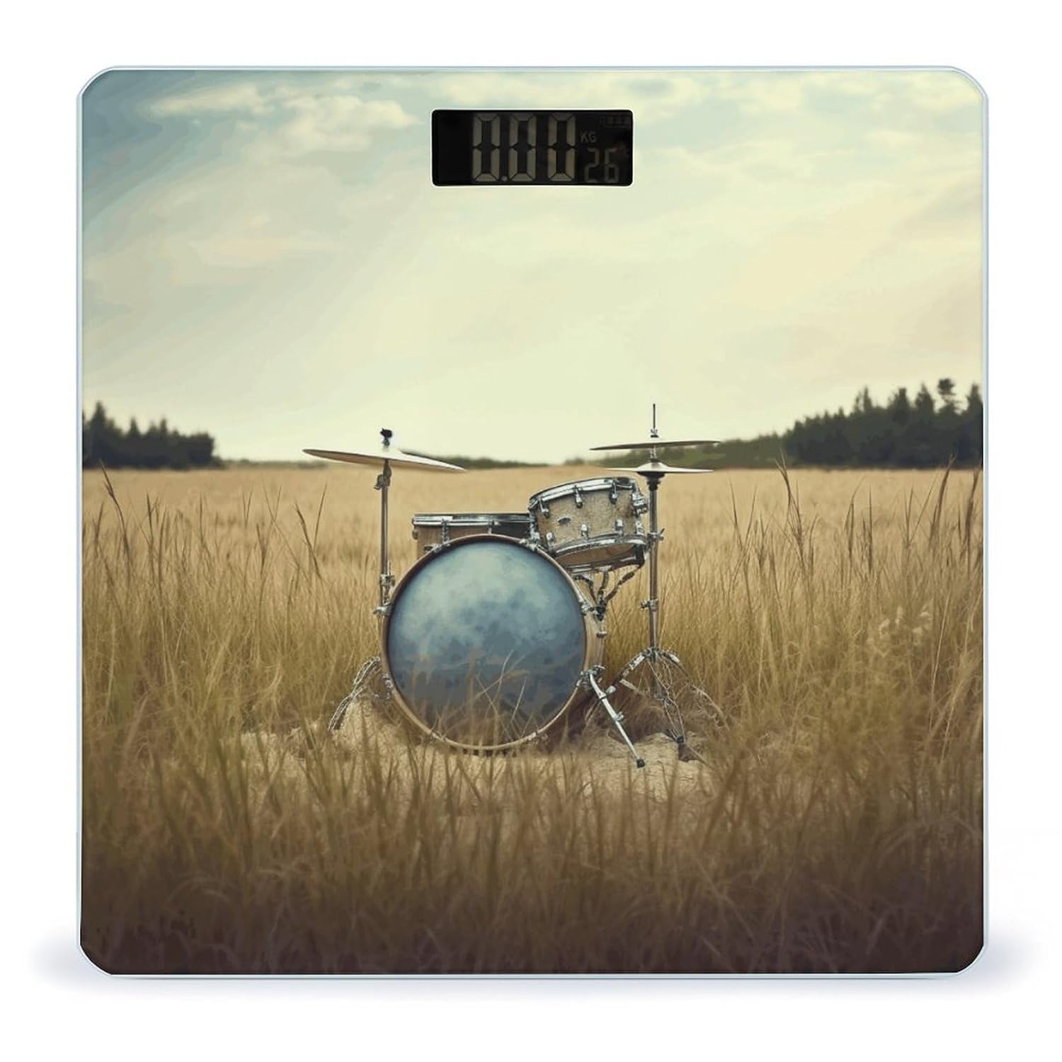 Weight Scale, Music Drum in Field Print Digital Scale Bathroom Scale LCD Display Scale Portable Scale Fitness Scale Household Scale