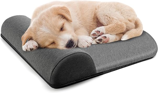 Dog Bolster Pillow/Headrest for Small Dogs and Cats, Dog Bed Pillow for Cervical Vertebra/Neck Stable Support, Portable Elastic Soft Pet Headrest for Dog Cat S12.76 x 11.81in