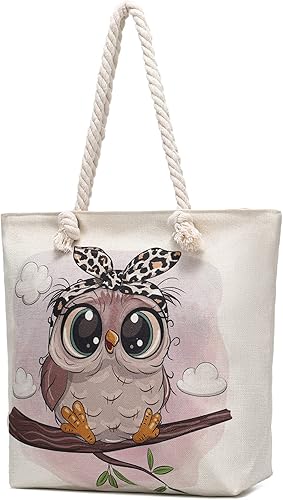 Miniatura 2 de Bolsas de mano con asa de cuerda, bolsa grande con asas de cuerda, lona resistente, reutilizable, bolsa de compras para comestibles, bolsa de playa