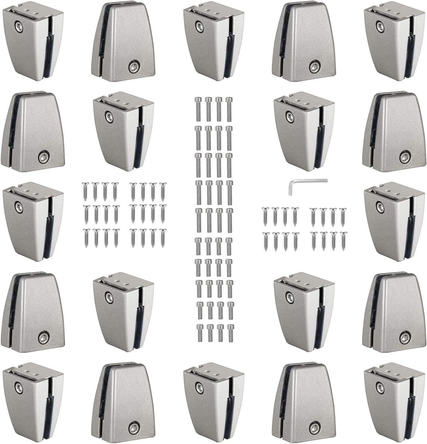 20 PCS Office Desk Partition Support Bracket,Desk Divider Clamp Brackets Shelf Clip Clamp Holder Screen Clip Holders,Desk Privacy Screen Clips Clamps Sneeze Guard Bracket Support 0-1/2" Panel