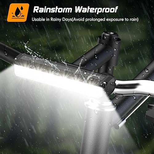 Vista 5 de LED Bike Light for Night Riding, 2025 Upgraded Bright Rechargeable Bicycle Light Set 5 Modes IPX6 Waterproof MTB Off-Road Cycling Commuting