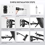 NEEWER Ring Light Wall Mount Boom Arm, 22"-46"/55-116cm 180° Swivel Triangle Light Wall Mounting for Photography Strobe Monolight Softbox Umbrella Reflector, Aluminum Alloy, 6.6lb/3kg Capacity, WB-100