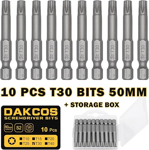 Miniatura 7 de Juego de 10 puntas de destornillador, vástago hexagonal de 14 de pulgada S2 de acero magnético de 2 pulgadas de largo