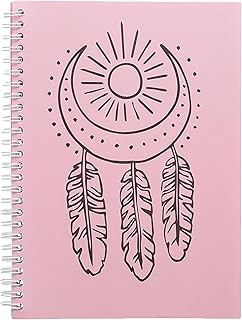 A5 Graphic Lined Spiral Notebook 80 Sheets Strong Paper Spiral Binding Compact Size High Quality Pad Designed for Daily Use Multicolor
