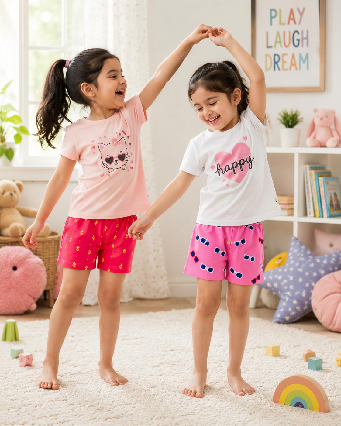 T2F GLS-SHRTS-02 Pantalones Cortos, Multicolor, 9-10 Years Niña