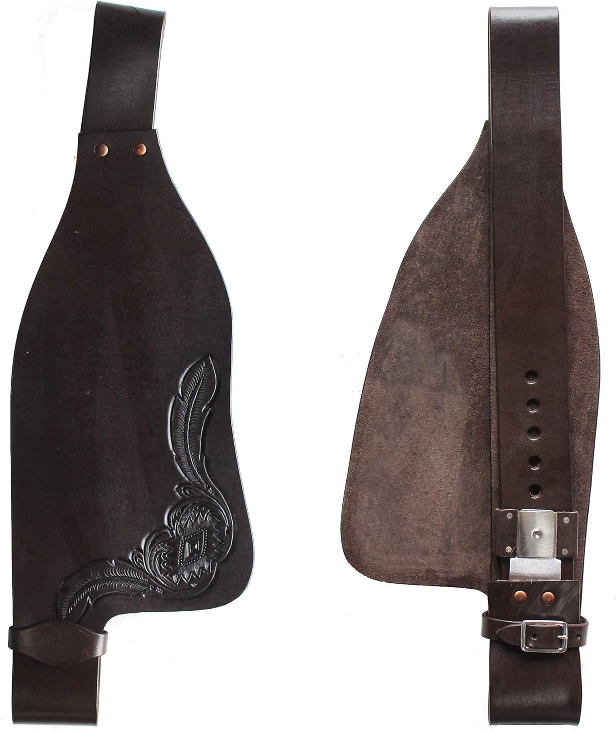 CHALLENGER Horse Western Adult Tooled Leather Replacement Saddle Fenders 5229