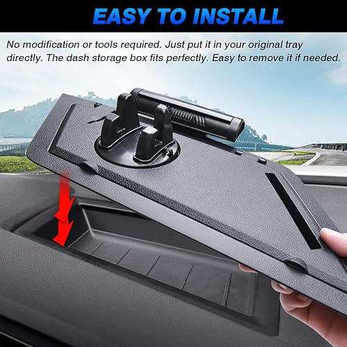 Miniatura 7 de FIILINES Caja de almacenamiento para tablero para VW Volkswagen Tiguan 2018-2024, organizador de consola central de tablero con soporte para