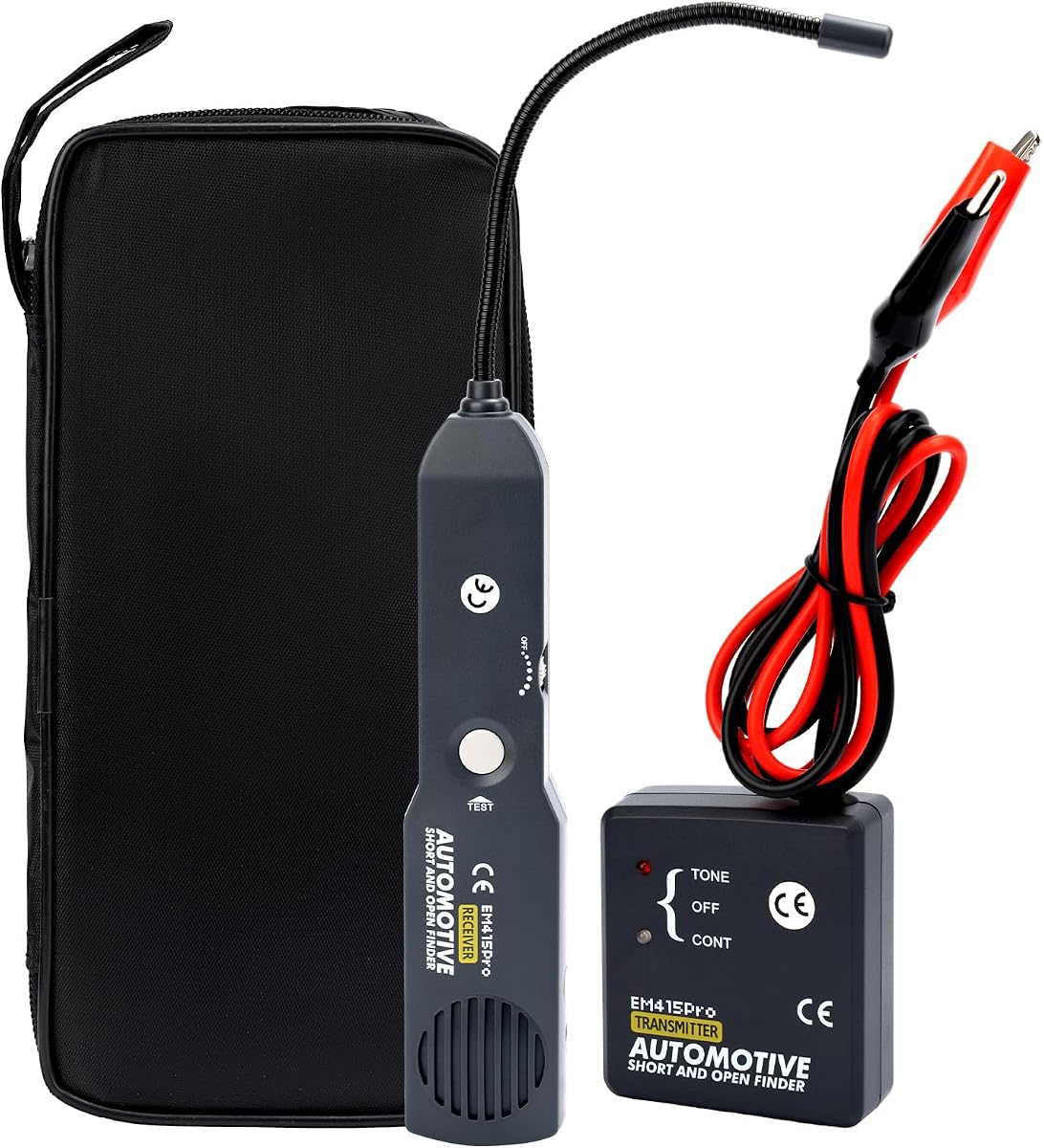 EM415Pro Buscador de disyuntores de trazador de cables para automóviles, probador eléctrico de buscador de cortocircuitos de 6-42 V, rastreador de cables y detector de voltaje con sonda flexible de 7 pulgadas para diagnóstico de CC de bajo voltaje y automóviles