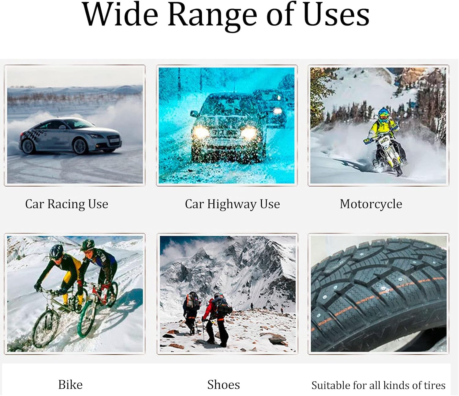 Yctze 100PCS Non Slip Tire Studs Replacement Universal W powersports wheel studs#13 tire studs stud installation tool for tires truck ice 12mm snow An