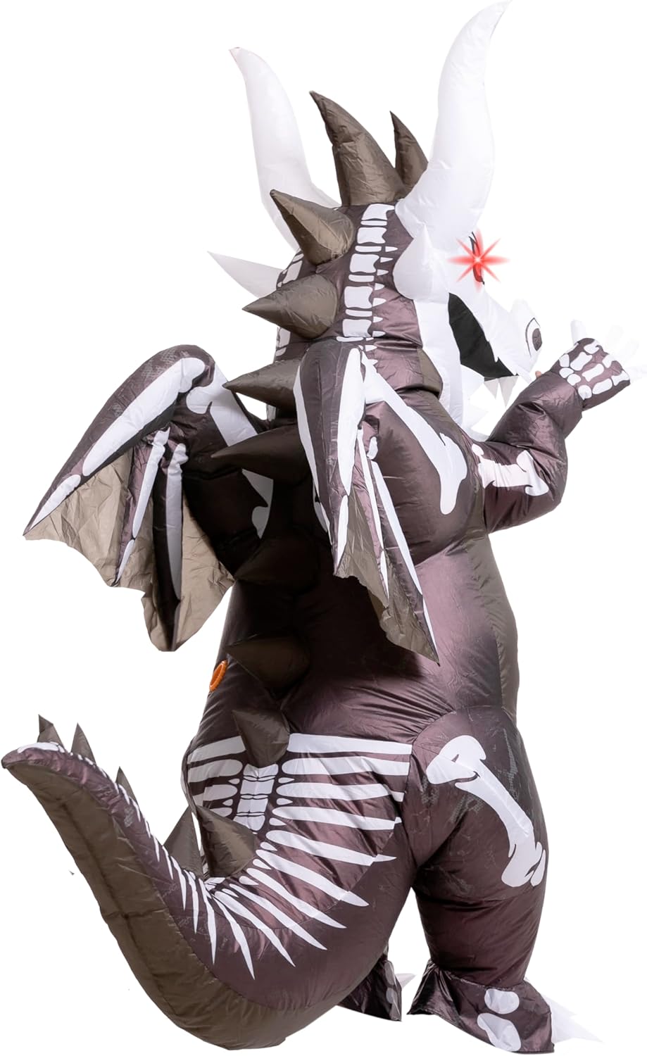 Spooktacular Creations Inflatable Costumes for Adult, LED Light Eyes Skeleton Dragon Blow Up Suit, Full Body Dinosaur Outfit for Halloween Costume Parties - Image 9
