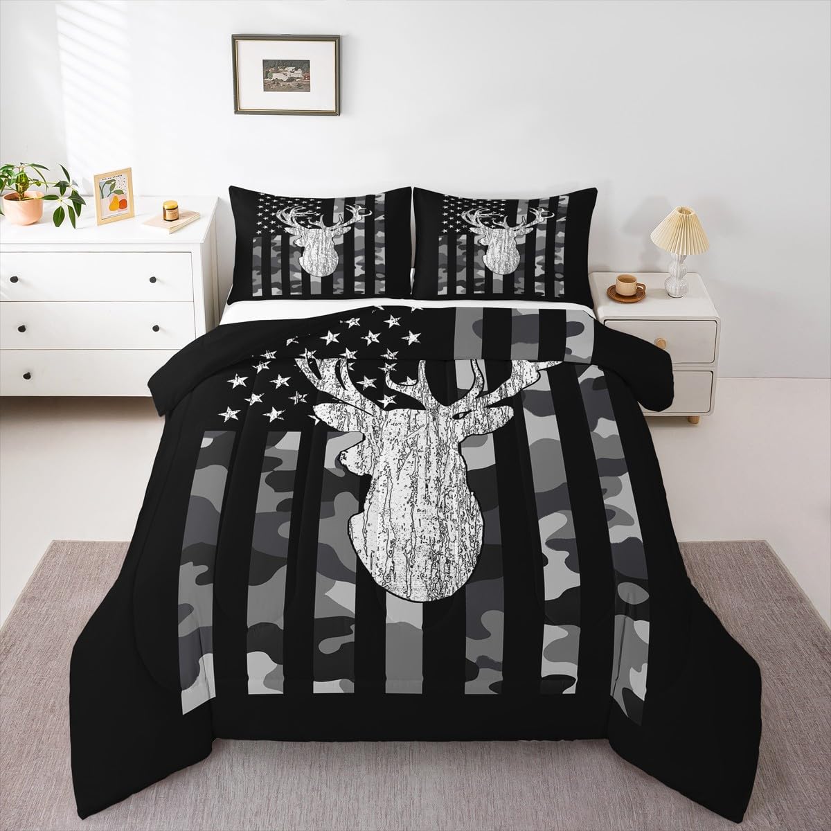 Deer Camo Comforter Set - Queen Hunting Bedding -25 Deer Camo Comforter Set - Queen Hunting Bedding -25