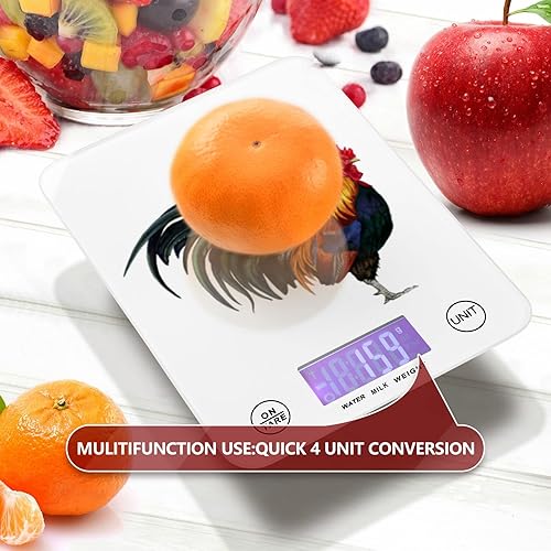 Miniatura 5 de Rooster Food Scale Waterproof Digital Kitchen Scales Weight Ounces and Grams with Coffee Scale for Kitchen,Jewelry,Coffee,Weed and Small Items